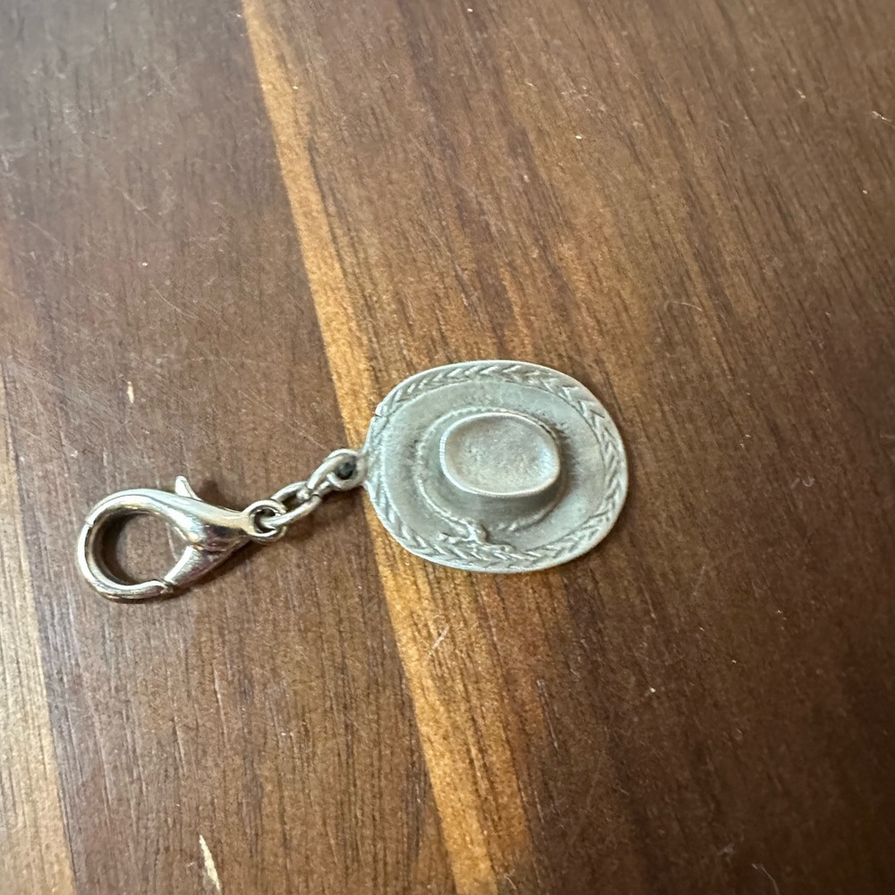 Pewter Cowboy Hat Charm Clip-On Pendant – Western Rodeo Style